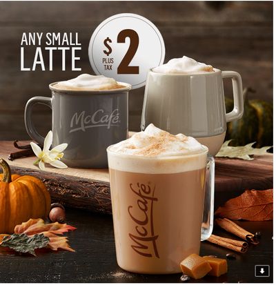McDonald’s Canada Latte Lover’s Event: Caramel Pumpkin Spice Latte or any Latte for only $2.