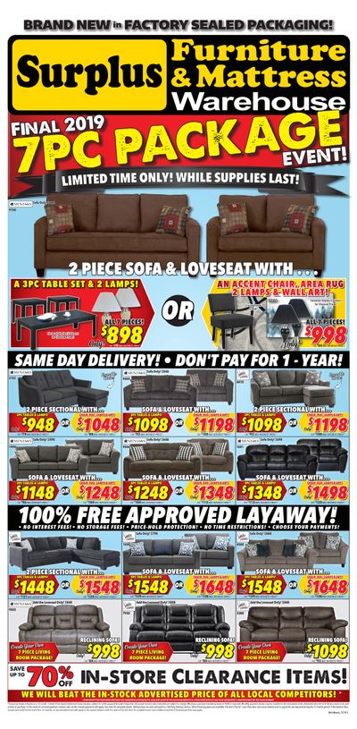 Surplus Furniture & Mattress Warehouse (Winnipeg) Flyer December 3 to 16