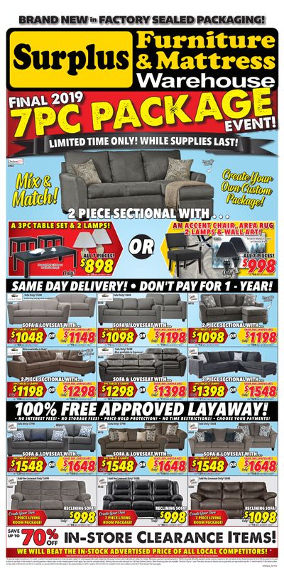 Surplus Furniture & Mattress Warehouse (Sault Ste Marie) Flyer December 3 to 16