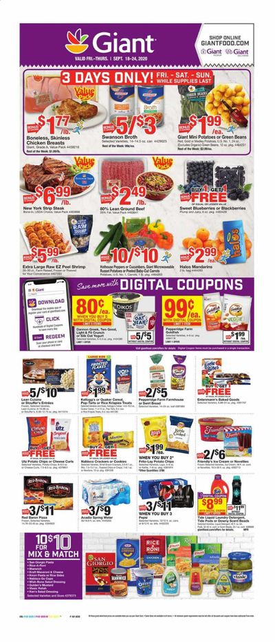 Giant Food Weekly Ad September 18 to September 24