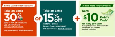 Kohl's Weekly Ad September 17 to September 27
