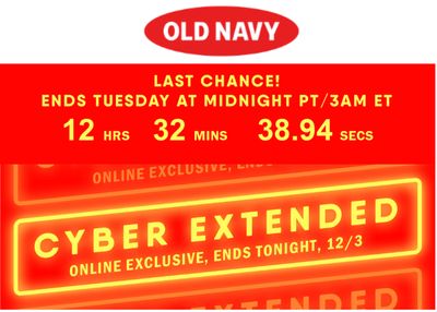 Old Navy Cyber Monday 2019 Sale Extended: Save 50% Off Everything + More Deals