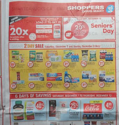 Shoppers Drug Mart Canada: 20x The PC Optimum Points December 8th – 11th