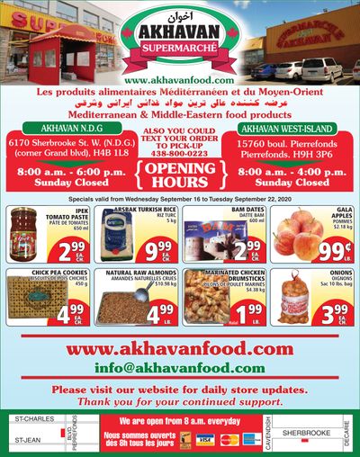Akhavan Supermarche Flyer September 16 to 22
