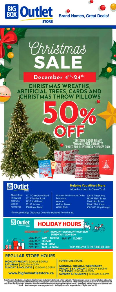 Big Box Outlet Store Flyer December 4 to 24