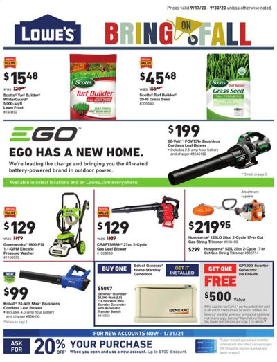 Lowe's Weekly Ad Flyer September 18 to September 25