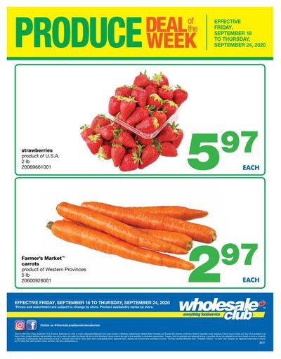 Wholesale Club (West) Produce Deal of the Week Flyer September 18 to 24