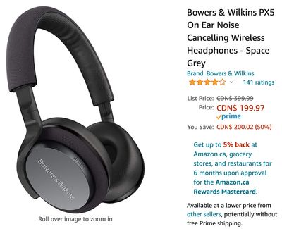 Amazon Canada Deals: Save 50% on Bowers & Wilkins PX5 On Ear Noise Cancelling Wireless Headphones + More Offers