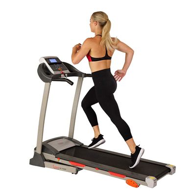 Sunny Health & Fitness Motorized Treadmill with LCD Display, Tablet Holder, Shock Absorption, Maximum Weight 100 kg and Folding Running Belt on Sale for $ 506.94 at Amazon Canada