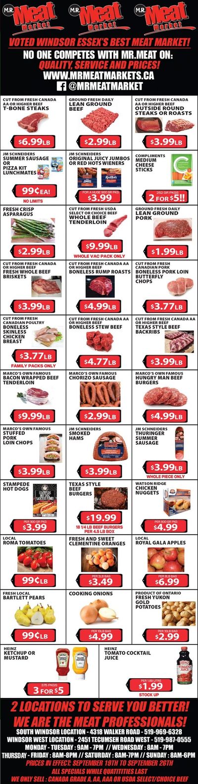 M.R. Meat Market Flyer September 19 to 26