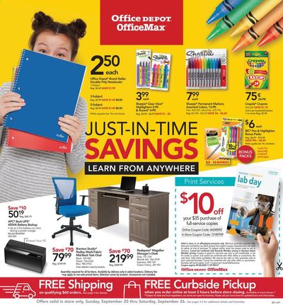 Office DEPOT Weekly Ad Flyer September 20 to September 26