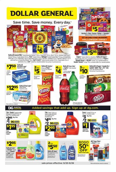 Dollar General (AL, NC) Weekly Ad Flyer September 20 to September 26