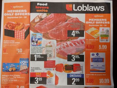 Loblaws Ontario PC Optimum Offers and Flyer Deals September 24th – 30th