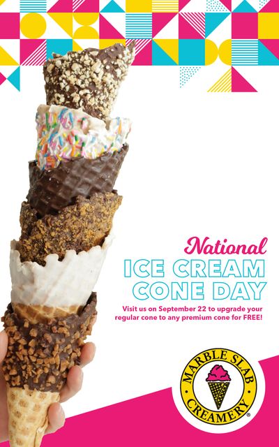 Marble Slab Creamery Canada National Ice Cream Cone Day