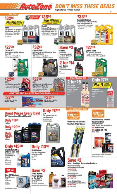 Autozone Weekly Ad Flyer September 22 to October 19