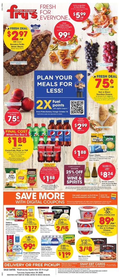 Fry’s (AZ) Weekly Ad Flyer September 23 to September 29