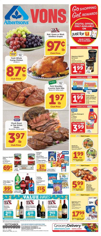 Vons Weekly Ad Flyer September 23 to September 29