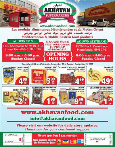 Akhavan Supermarche Flyer September 23 to 29