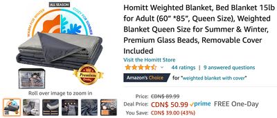 Amazon Canada Deals: Save 43% on Homitt Weighted Blanket + 37% on Natural Bentwood Multipurpose Kids Table and Chair Set + More Offers