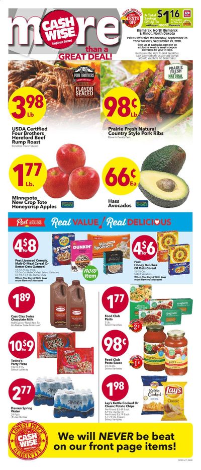 Cash Wise (MN, ND) Weekly Ad Flyer September 23 to September 29