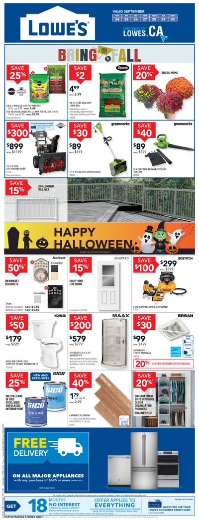 Lowe's Flyer September 24 to 30
