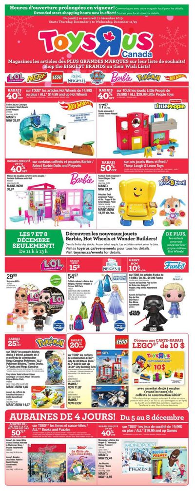 Toys R Us (QC) Flyer December 5 to 11