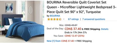 Amazon Canada Deals Of The Day: Save 25% off on BOURINA Coverlet Sets + Save 30% on Gershion Poly Nail Get Kit