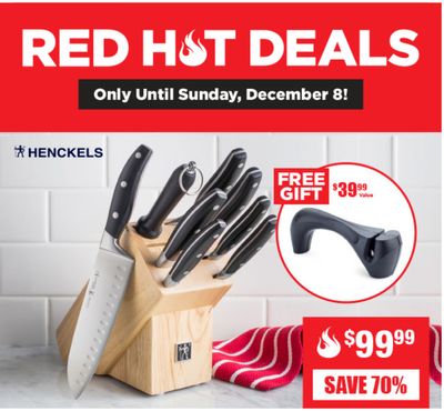 Kitchen Stuff Plus Canada Red Hot Sale: Save 70% on 9 Pc. Henckels Forged Contour Set + More Deals