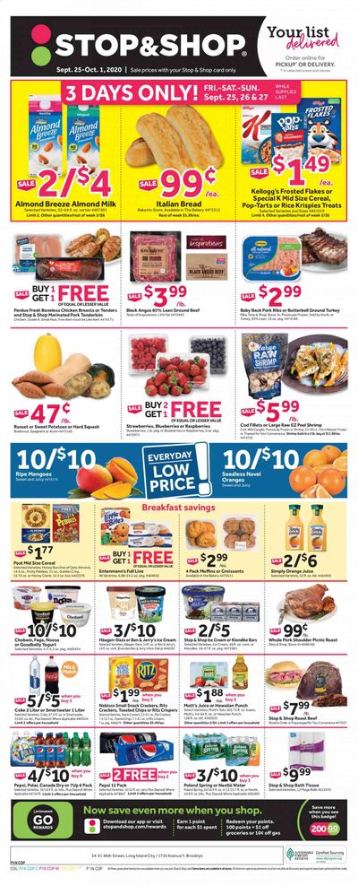 Stop & Shop (NY) Weekly Ad Flyer September 25 to October 1