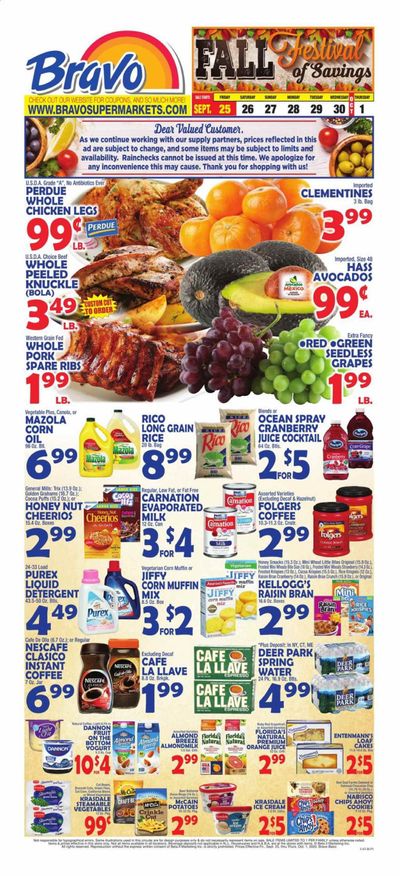 Bravo Supermarkets Weekly Ad Flyer September 25 to October 1