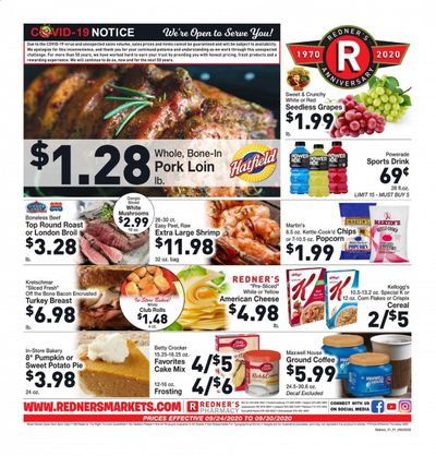 Redner's Markets Weekly Ad Flyer September 24 to September 30