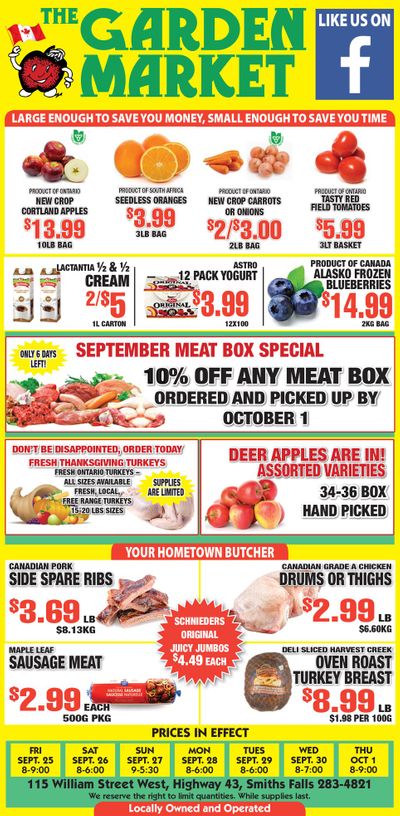 The Garden Market Flyer September 25 to October 1