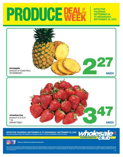 Wholesale Club (ON) Produce Deal of the Week Flyer September 24 to 30 Wholesale Club (ON) Produce Deal of the Week Flyer September 24 to 30