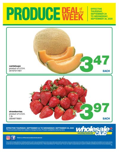 Wholesale Club (Atlantic) Produce Deal of the Week Flyer September 24 to 30