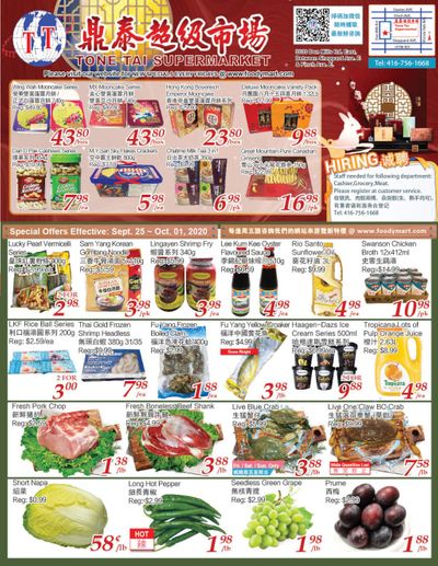 Tone Tai Supermarket Flyer September 25 to October 1