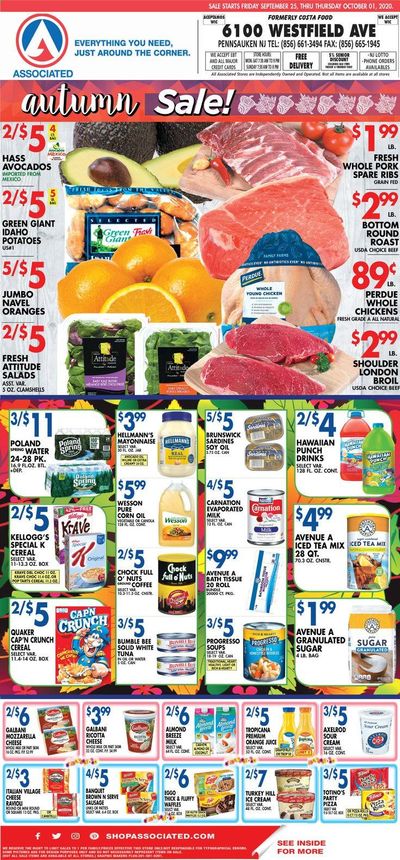 Associated Supermarkets Weekly Ad Flyer September 25 to October 1