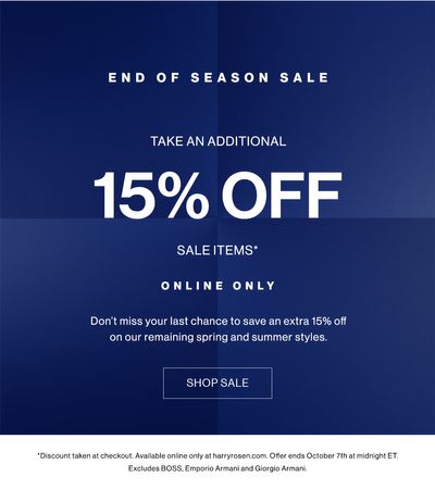 Extra 15% Off Sale Items – Online Only