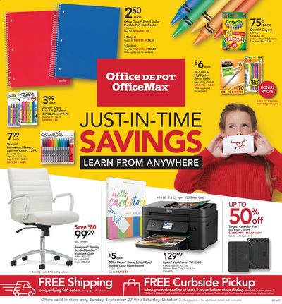 Office DEPOT Weekly Ad Flyer September 27 to October 3