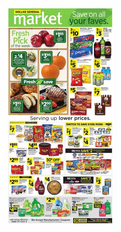 Dollar General (IN, OH) Weekly Ad Flyer September 27 to October 3