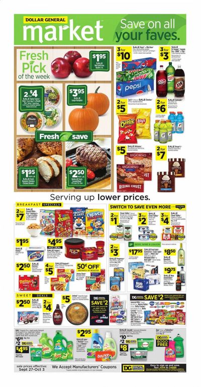 Dollar General (CA) Weekly Ad Flyer September 27 to October 3