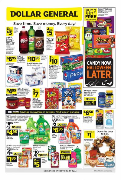 Dollar General (TN) Weekly Ad Flyer September 27 to October 3