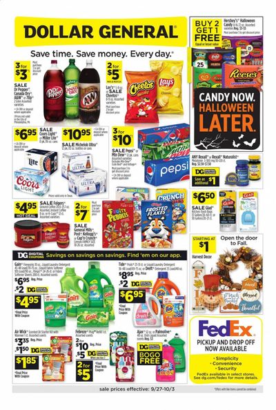 Dollar General (TX) Weekly Ad Flyer September 27 to October 3