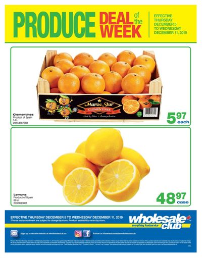 Wholesale Club (Atlantic) Produce Deal of the Week Flyer December 5 to 11