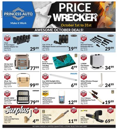 Princess Auto Price Wrecker Flyer October 1 to 31