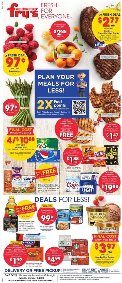 Fry’s (AZ) Weekly Ad Flyer September 30 to October 6