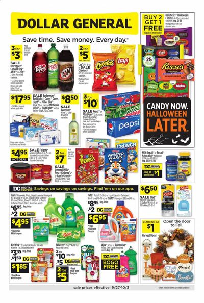 Dollar General (CA) Weekly Ad Flyer September 27 to October 3