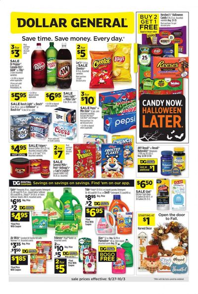 Dollar General (SC) Weekly Ad Flyer September 27 to October 3
