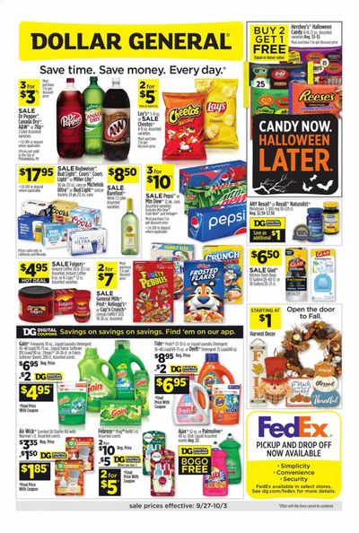 Dollar General (CA, NV) Weekly Ad Flyer September 27 to October 3