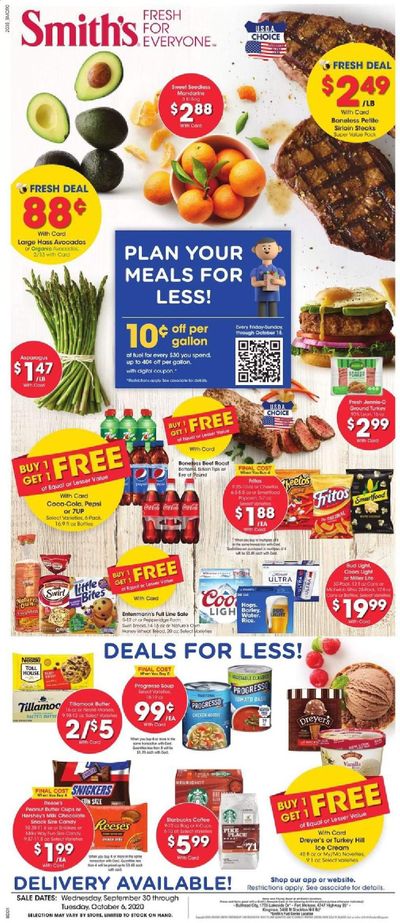 Smith's Weekly Ad Flyer September 30 to October 6