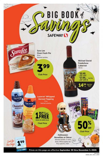 Safeway Weekly Ad Flyer September 30 to November 3